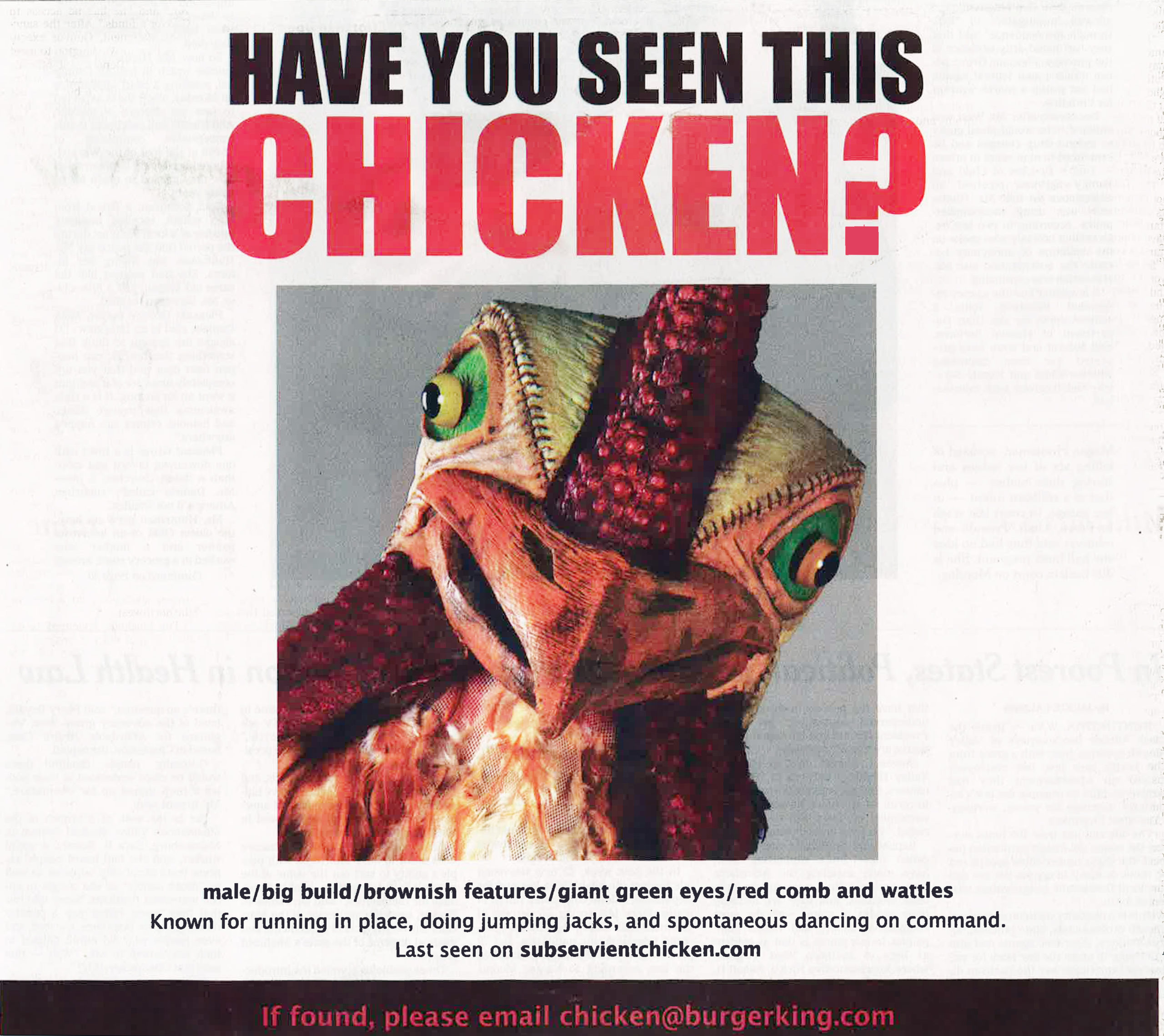 restaurant advertisement example - burger king chicken