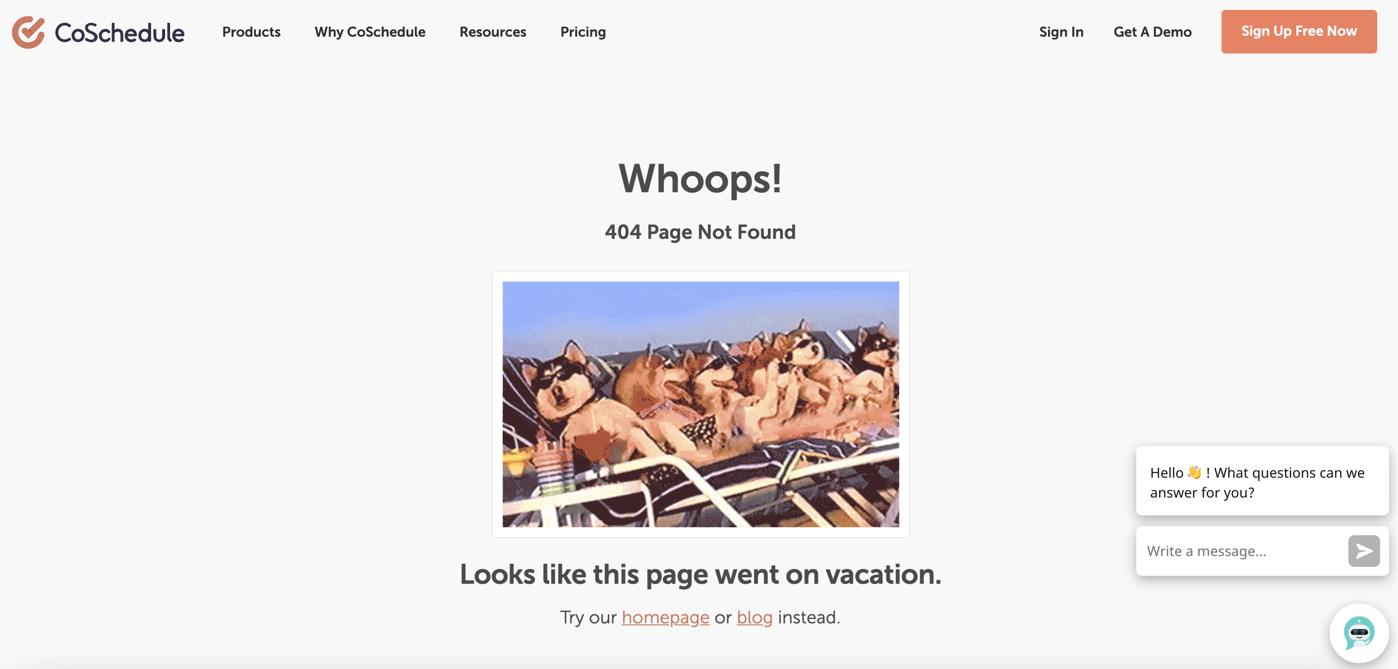coschedule 404 page