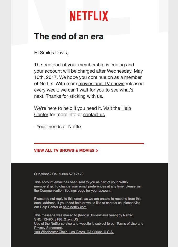 Netflix ads emails