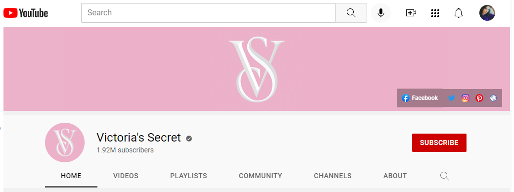 Victoria's Secret youtube banner