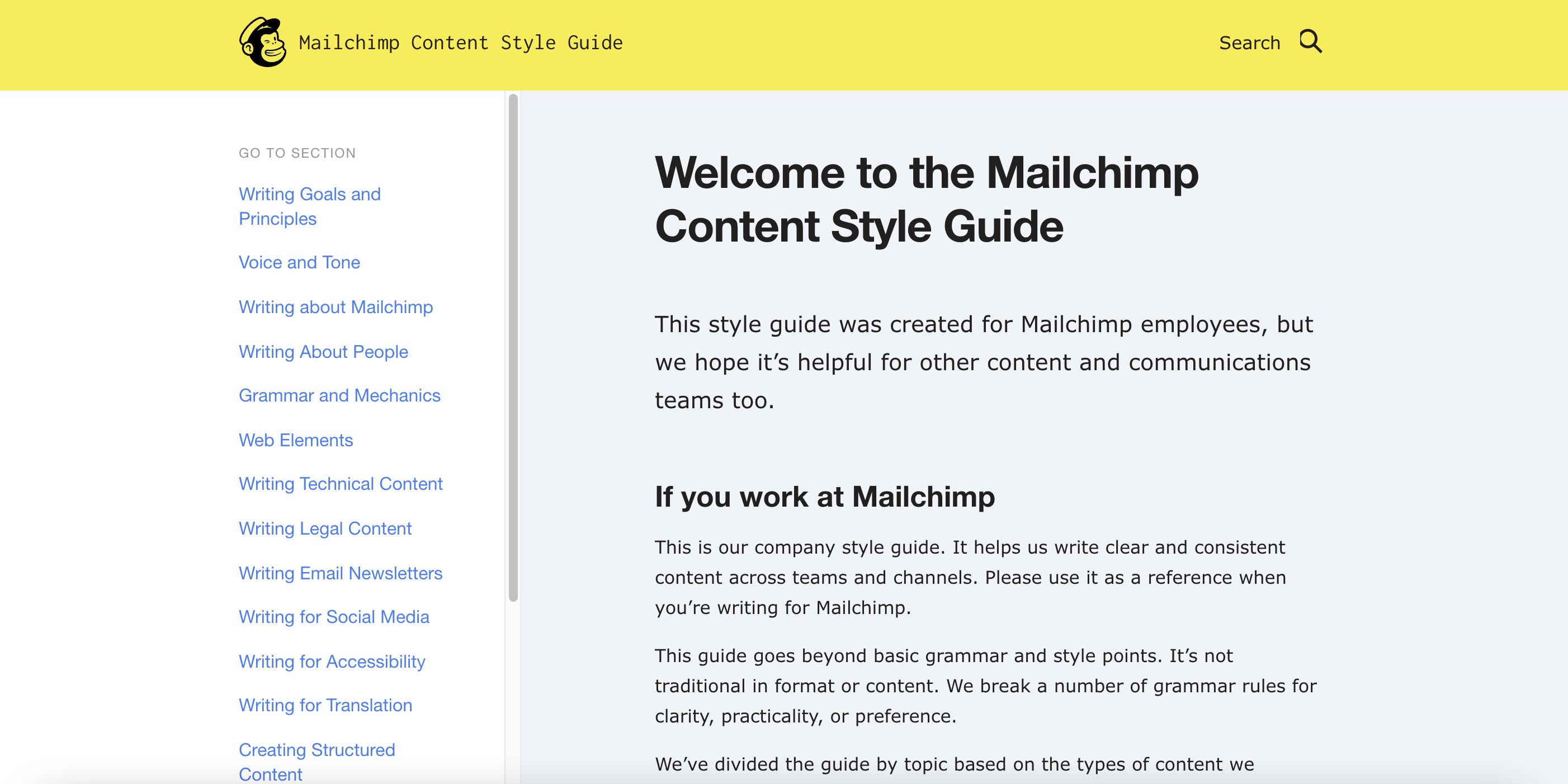 mail chimp company style guide