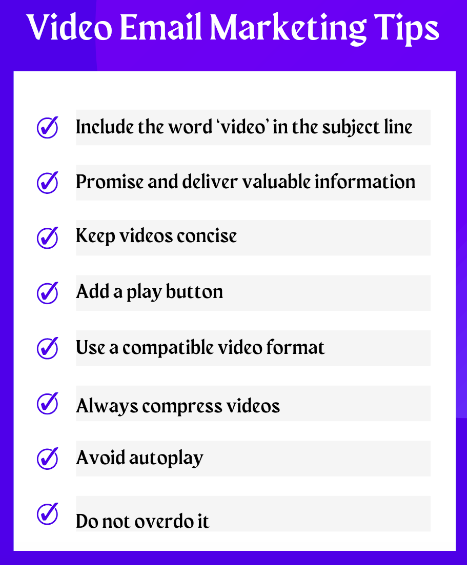 Video email marketing tips