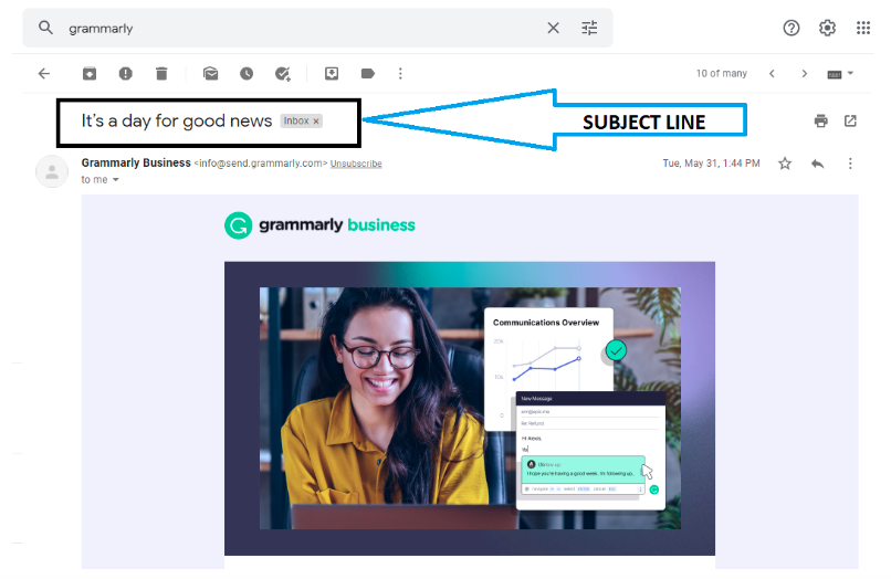 Example of B2B Newsletter: Grammarly
