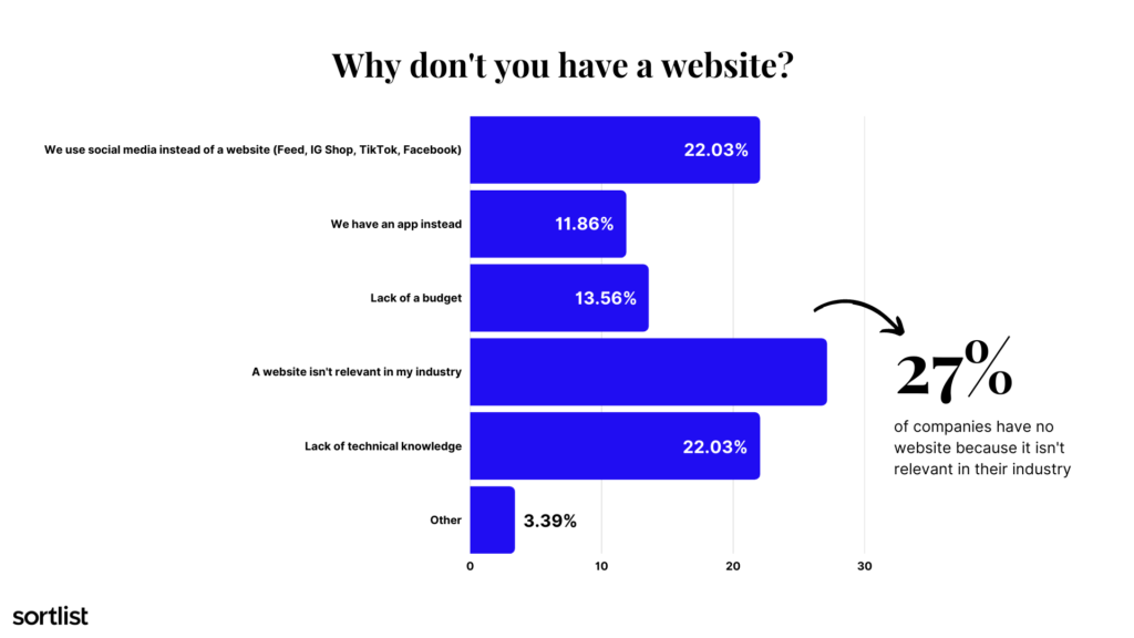 Reasons for not having a website